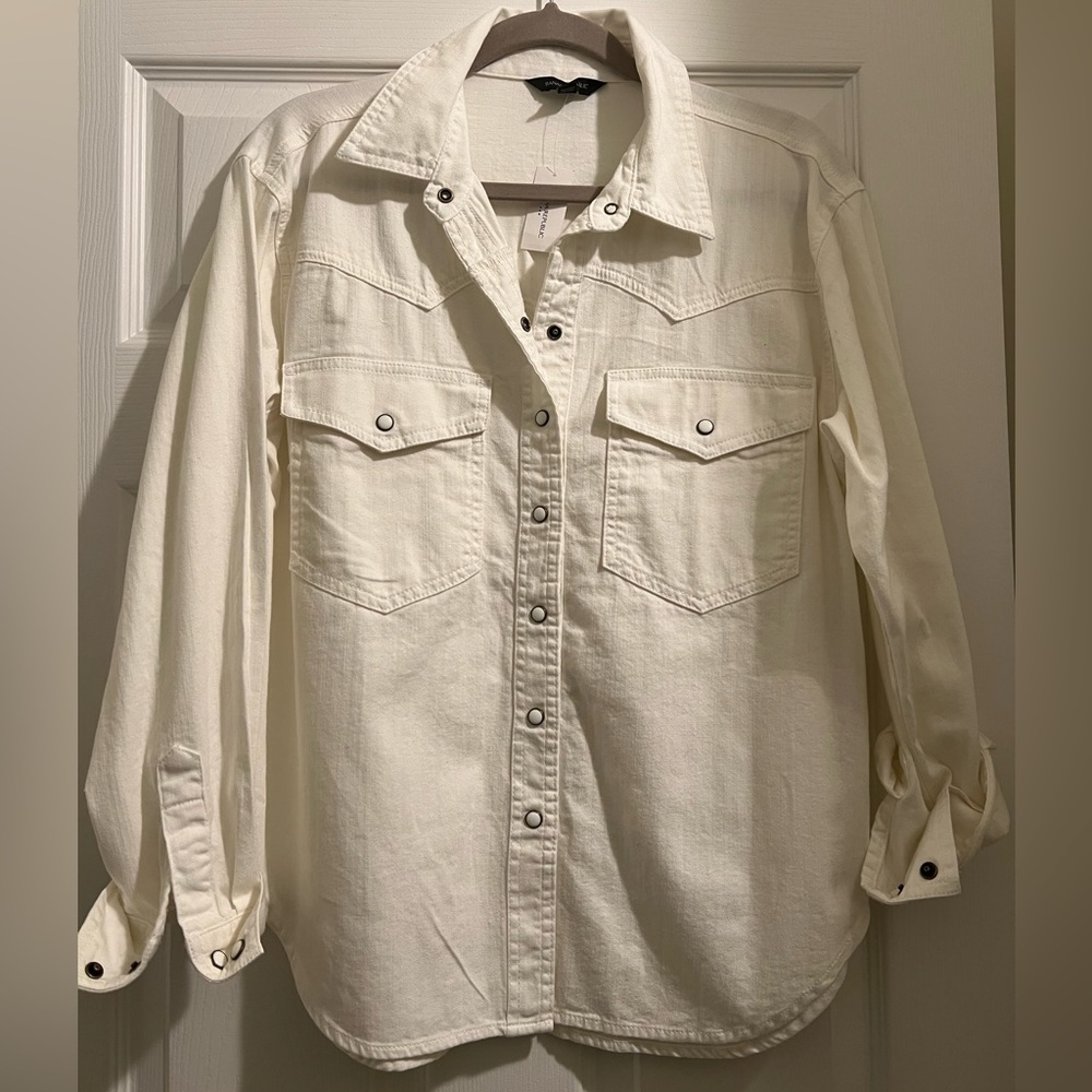 White Denim Western Shirt